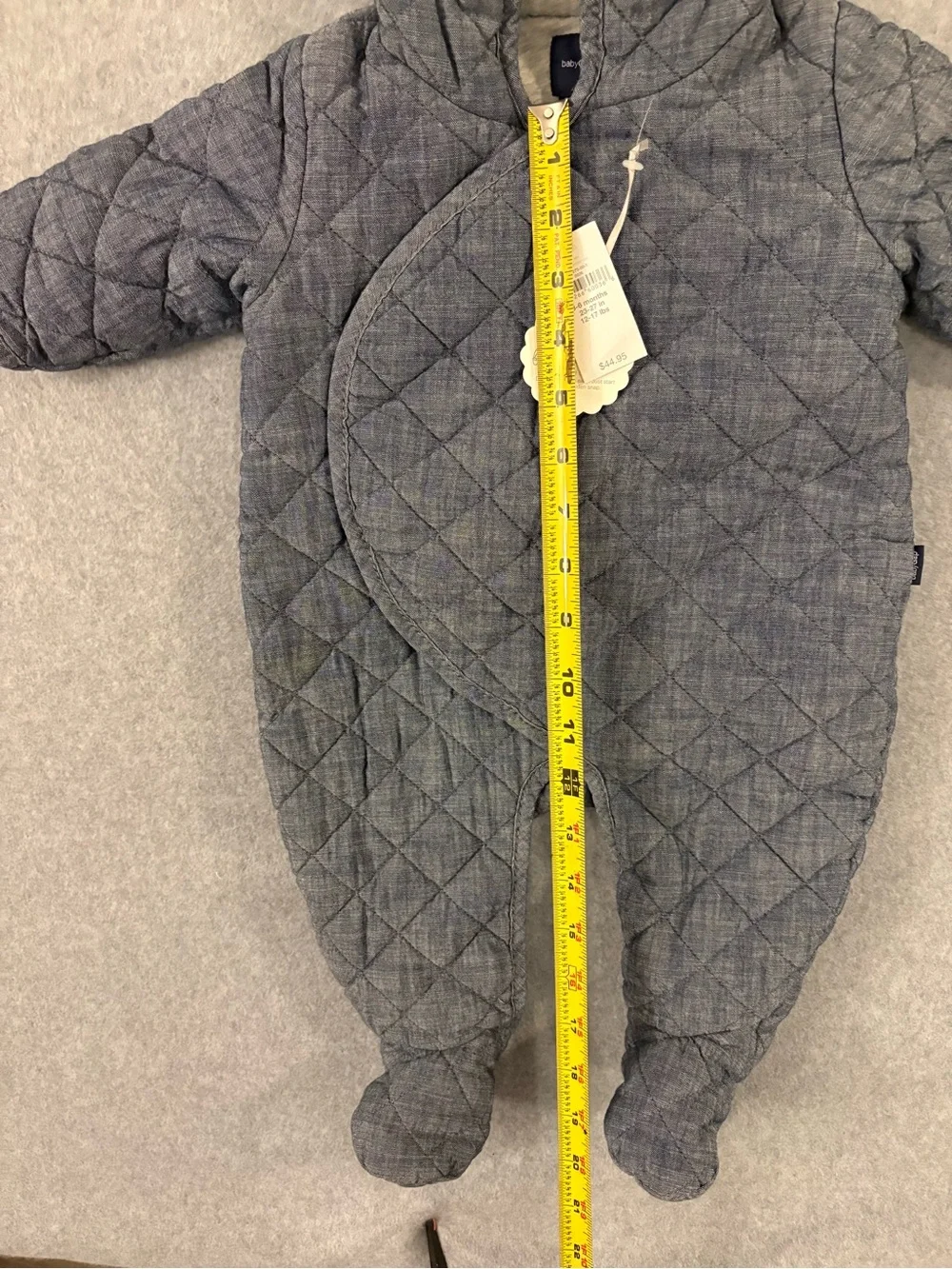 Baby Gap NWT Quilted Chambray Bear Ear Bunting Snowsuit Sz 3-6M